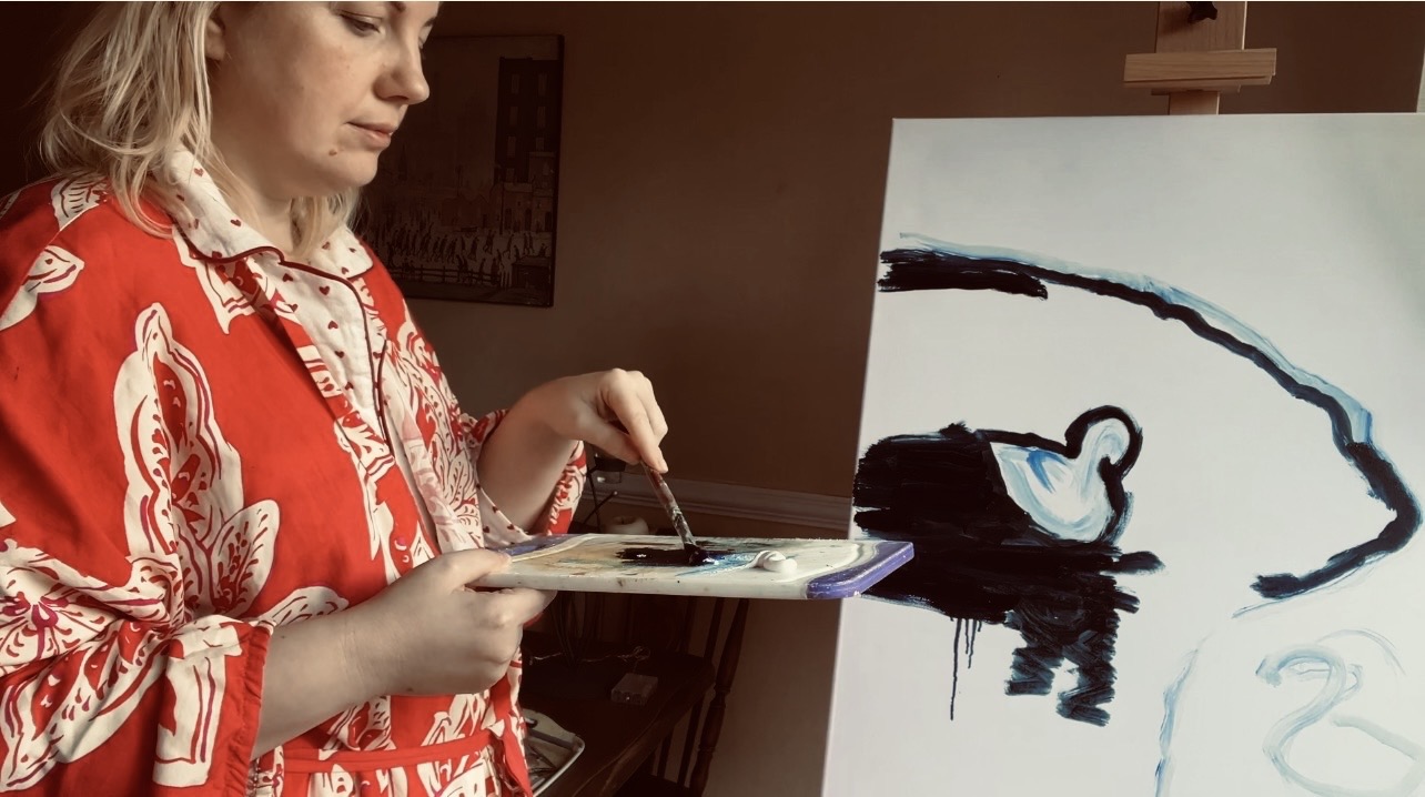 Marina Stognieva during the creation of Swans. Harmony, 2025